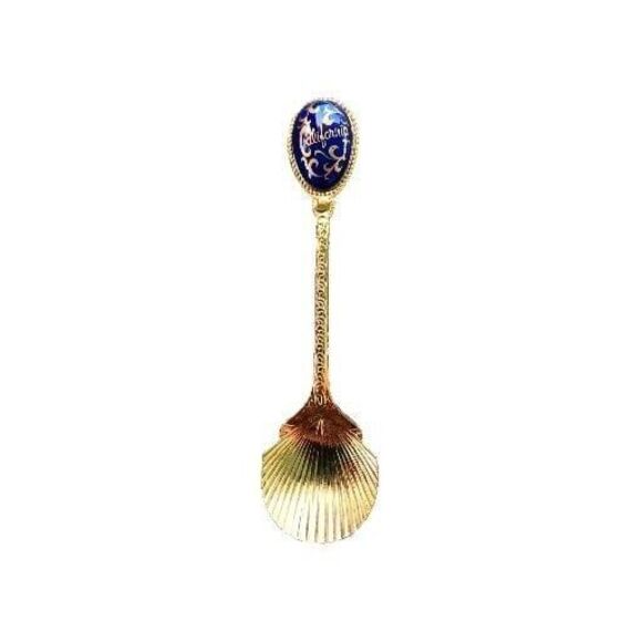 Vintage California SOUVENIR Spoon Enameled And Gold Tone Japan Stamped - Picture 1 of 8